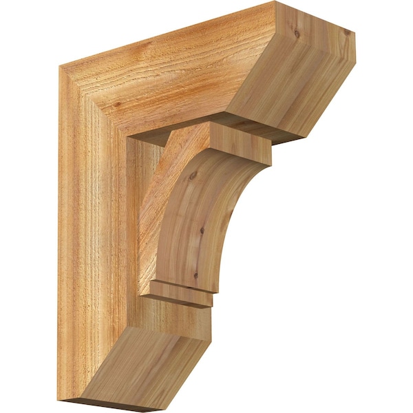 Ekena Millwork Imperial Slat Rough Sawn Bracket w/ Offset Brace, Western Red Cedar, 8"W x 18"D x 22"H BKT0806X18X22IMP06RWR - main